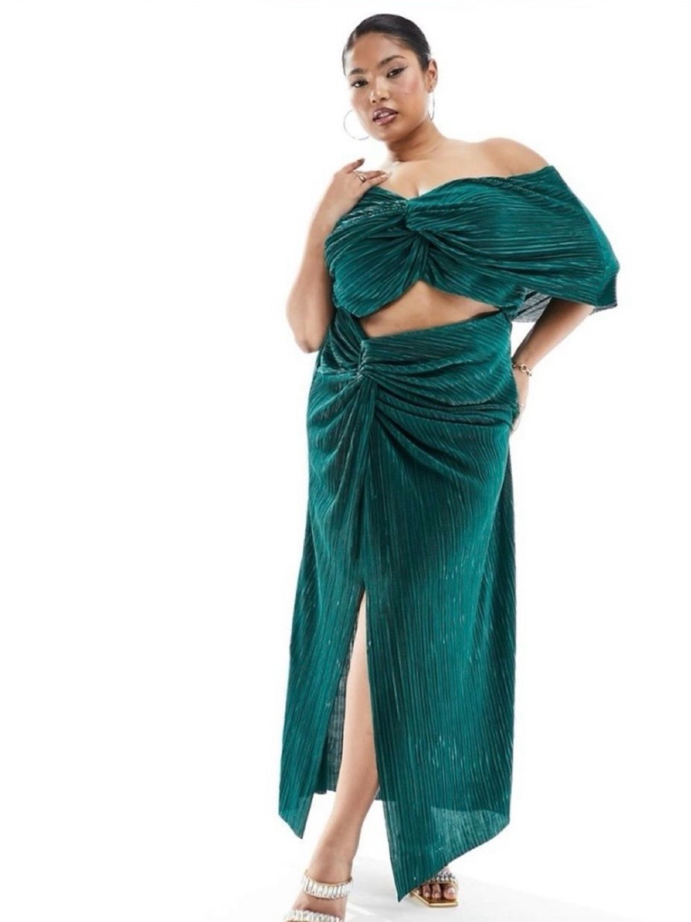 Emerald Green Twist Front Maxi